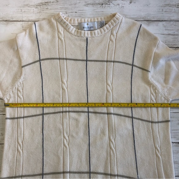 BILL BLASS Menswear Men’s Cream Crewneck Knit Pullover Sweater Size L - Picture 8 of 11